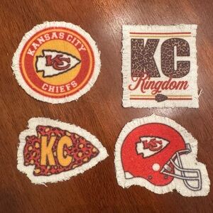 NEW Kansas City Chiefs Fabric Distressed Patches Set